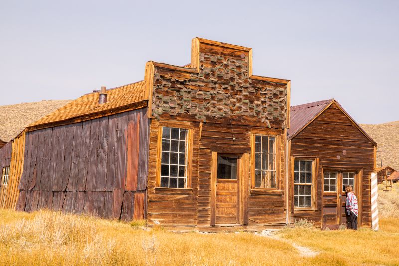 wooden building of ghost town