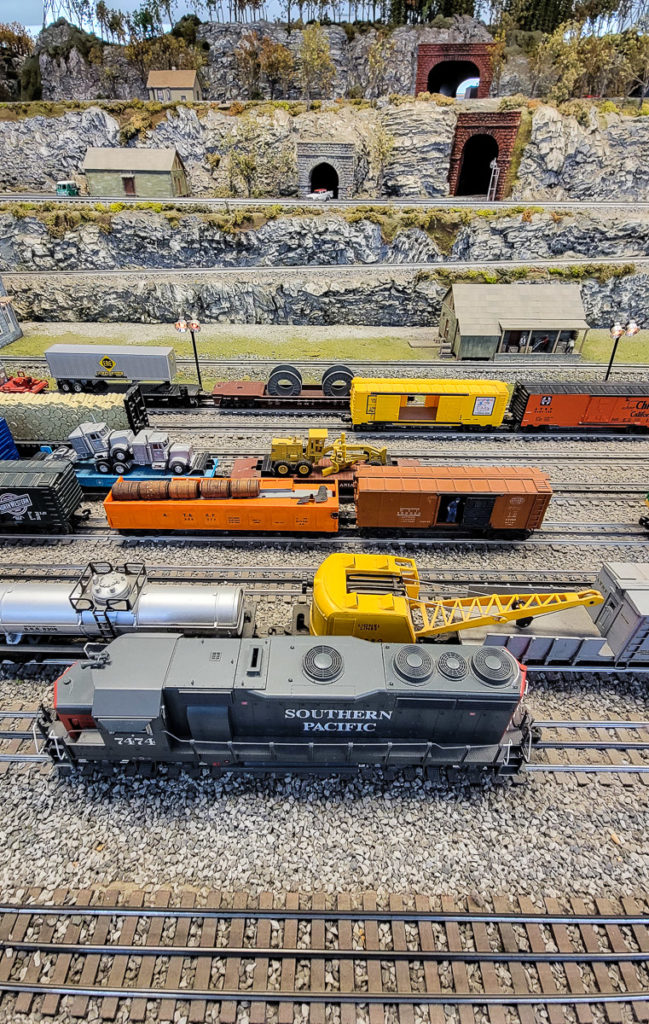 model trains on tracks 