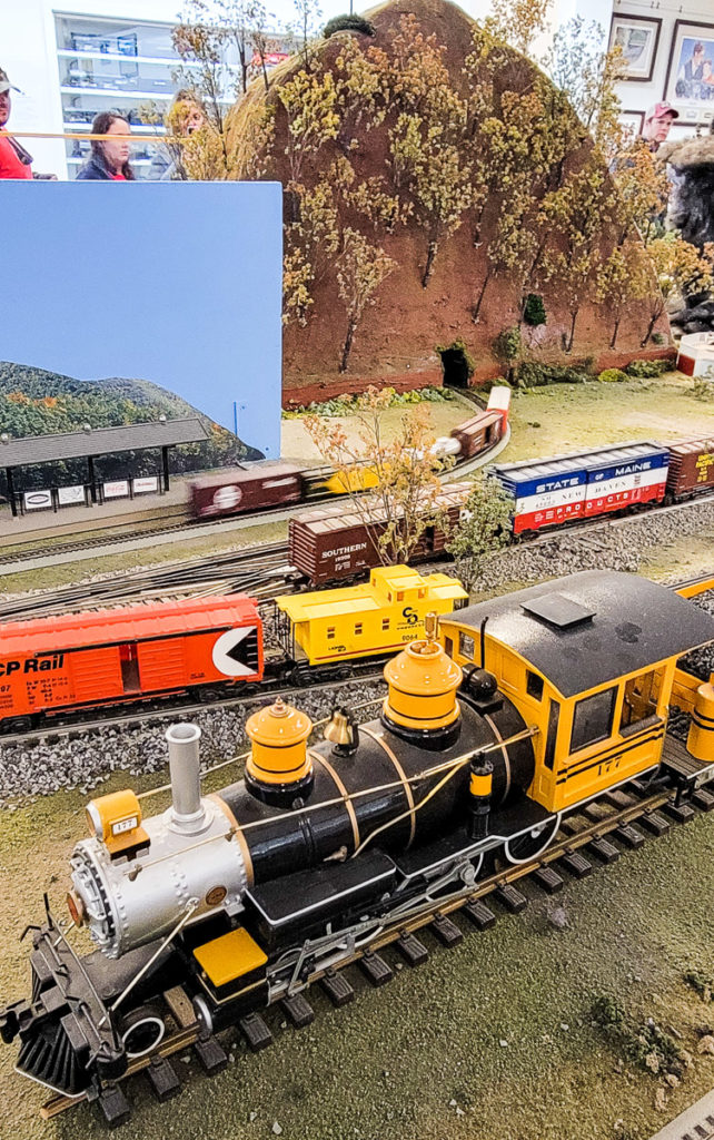 model trains on tracks