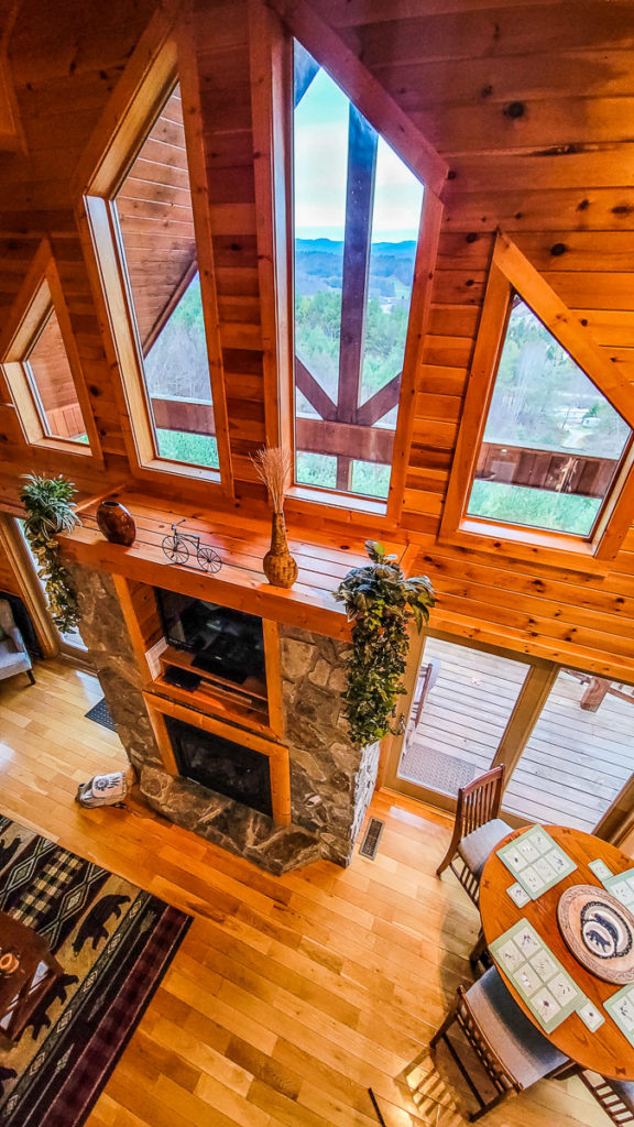 fire place in a cabin