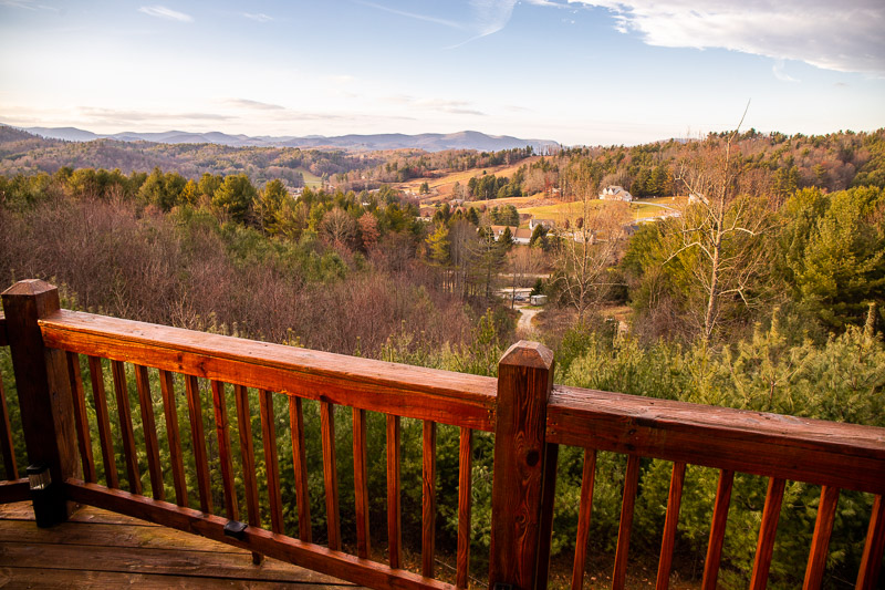 back porch overlooking mountains