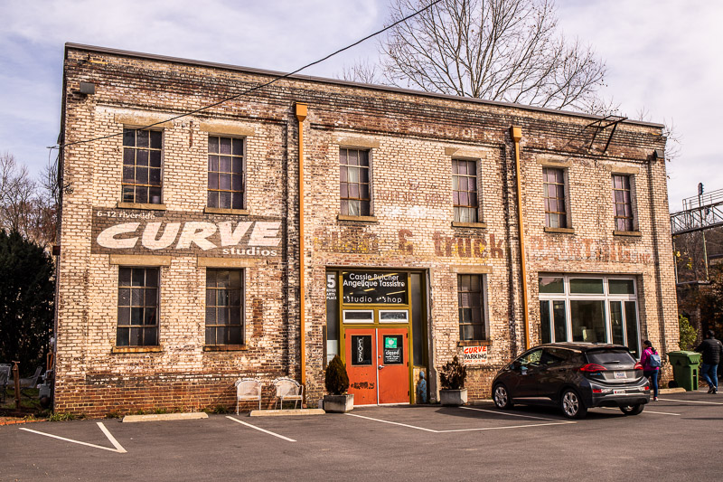 old brick warehouse building Curve studios Asheville