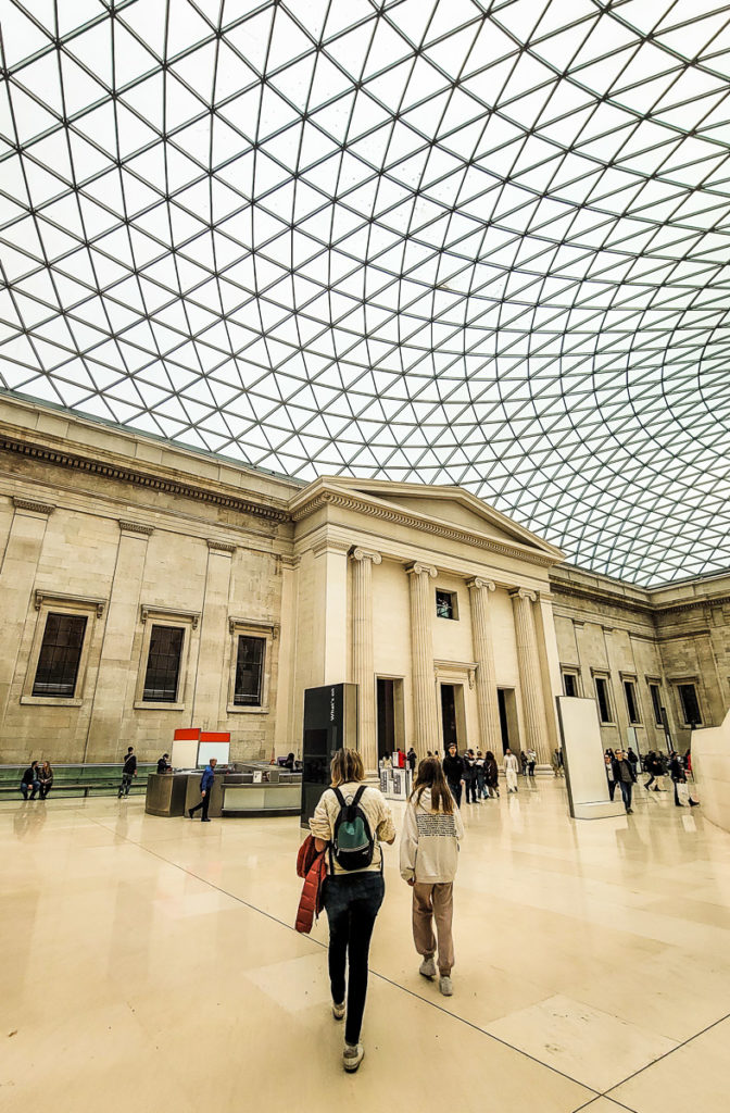 glass ceiling inside British Museum, 