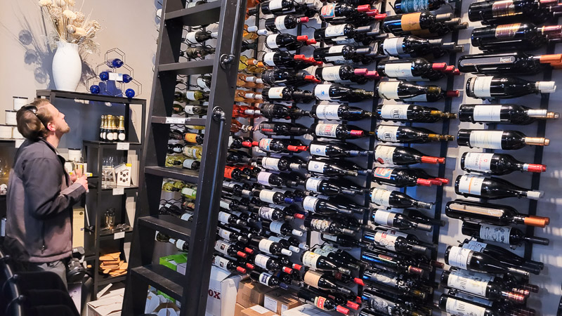 wine shelves
