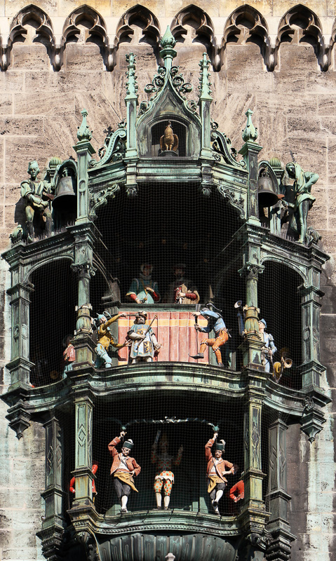 glockenspiel with small figurines on town hall munich