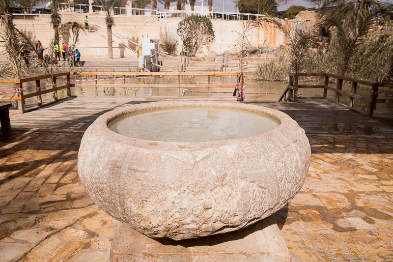 baptismal font at the river jordan