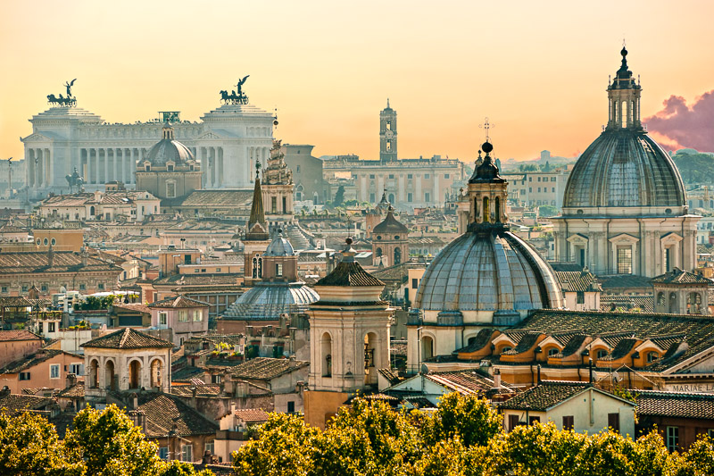 View of  Rome from Castel Sant'Angelo, Italy