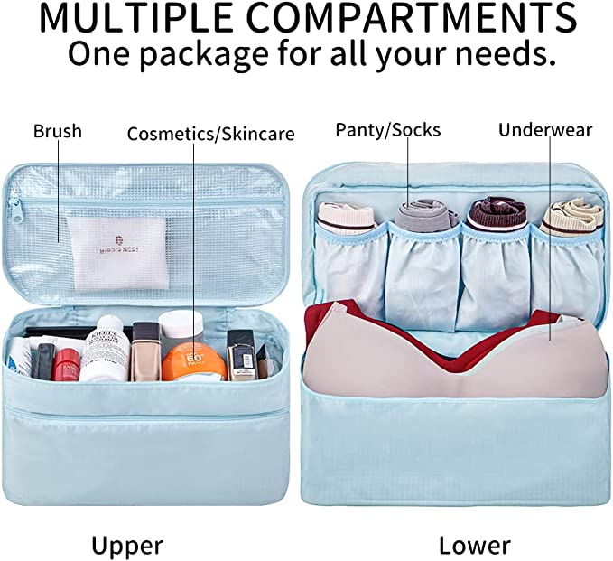 travel packing cell used as two purposes cosmetic bag or underwear organizer