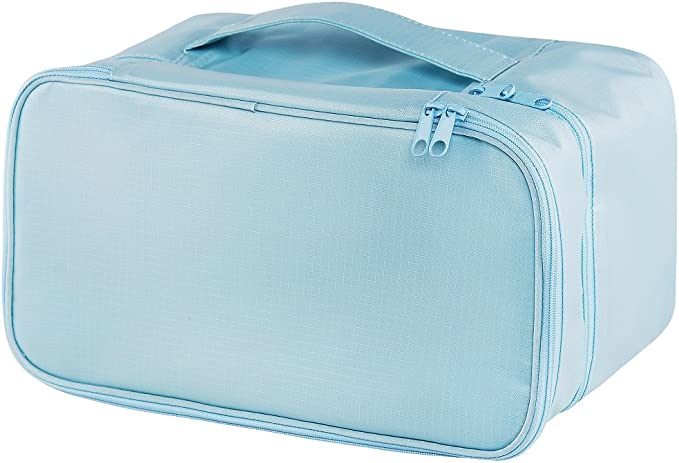 a blue travel packing bag for underwear
