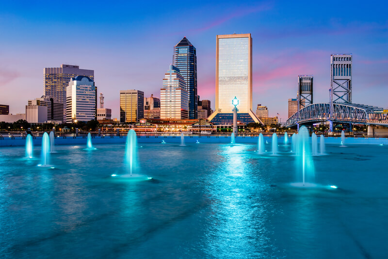 cityscape on water Jacksonville Florida