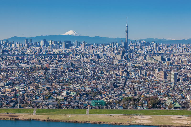 Tokyo city view with Tokyo sky tree and Mountain Fuji