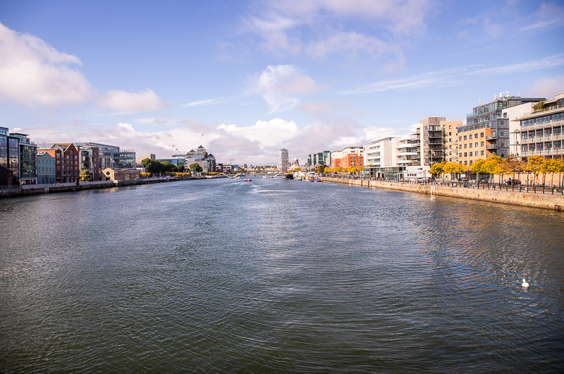 A river running through the center of a city - Dublin, Ireland