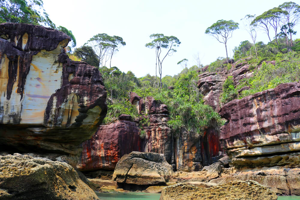 cliffs, jungle and water of Bako National Park