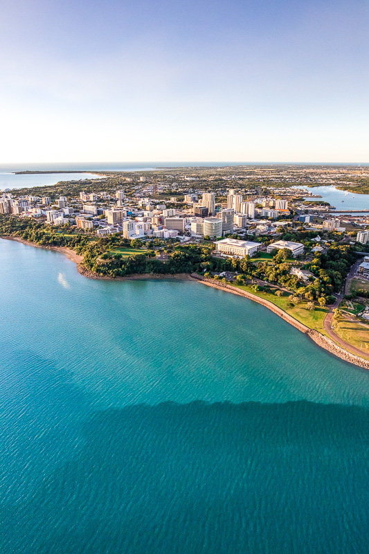 Aerial of Darwin from a helicopter