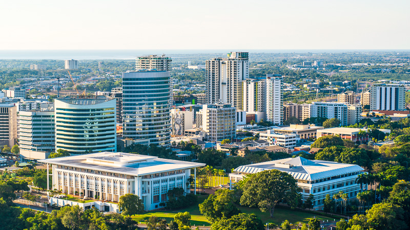 Aerial view of Darwin CBD