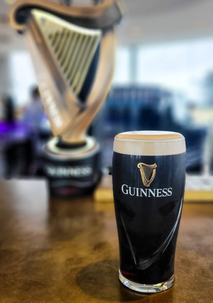 Glass of Guinness beer