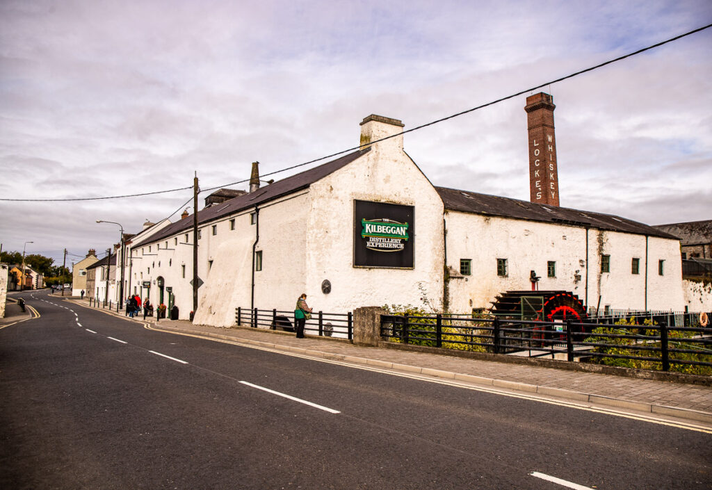 Exterior of a Whiskey distillery and street running past