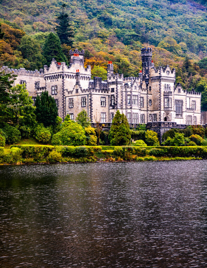 Historic mansion on a pond