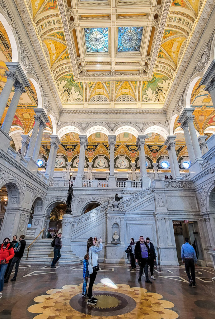 Stunning ceiling  inside the Library of Congress