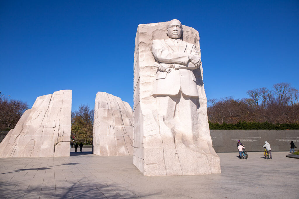 Giant stone monument of Martin Luther King in DC