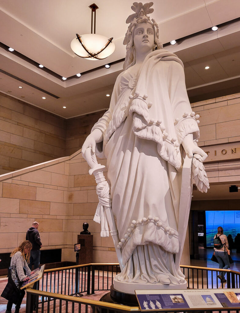 Statue inside the US Capitol Builing in Washington DC