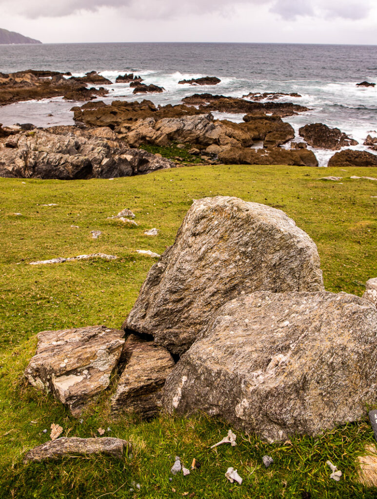 Large rocks on the edge of the coast