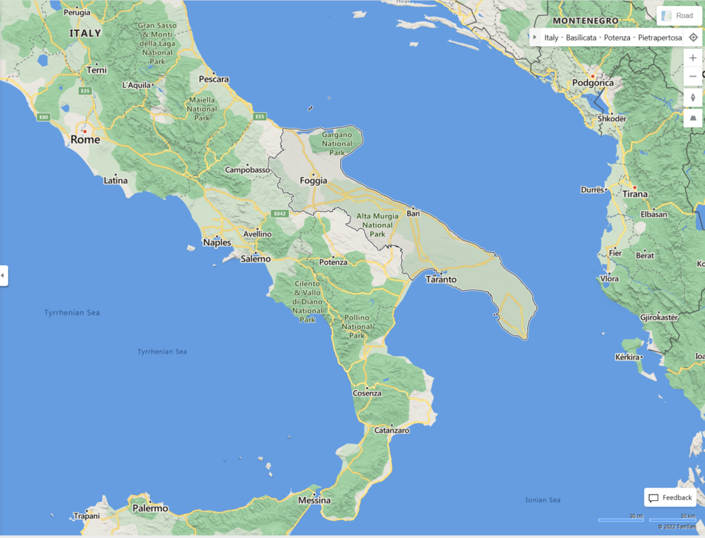 map of puglia in italy