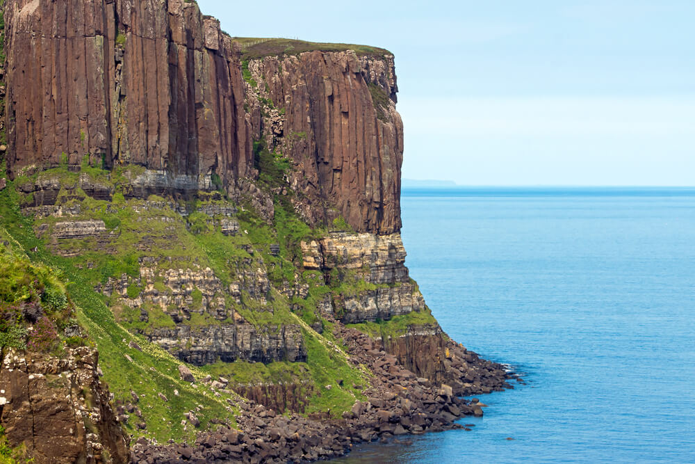 sheer cliffs on edge of sea