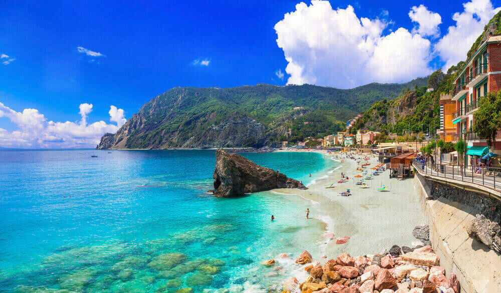 blue waters of Monterosso beach