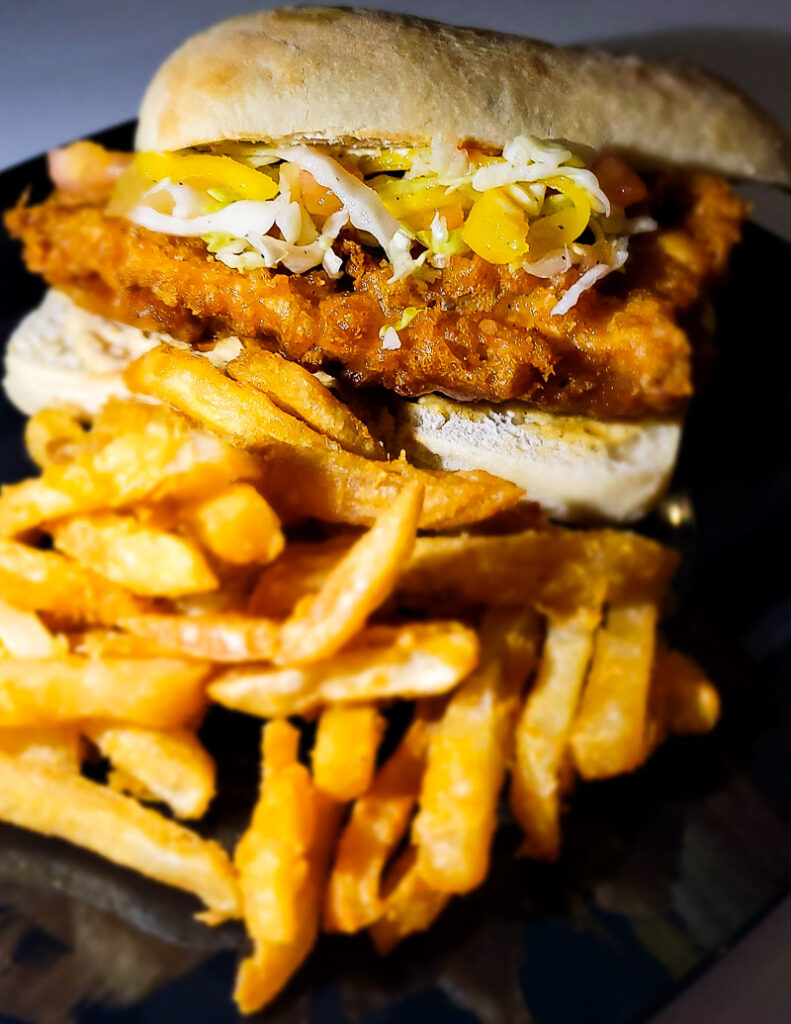 fish sandwich with fries