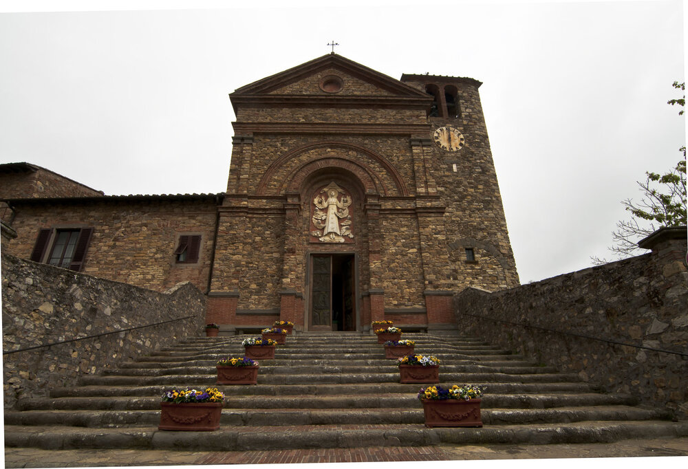 stairs leading up to church in Panzano 