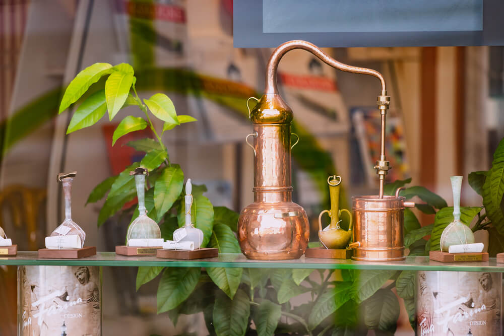 copper vat making perfume