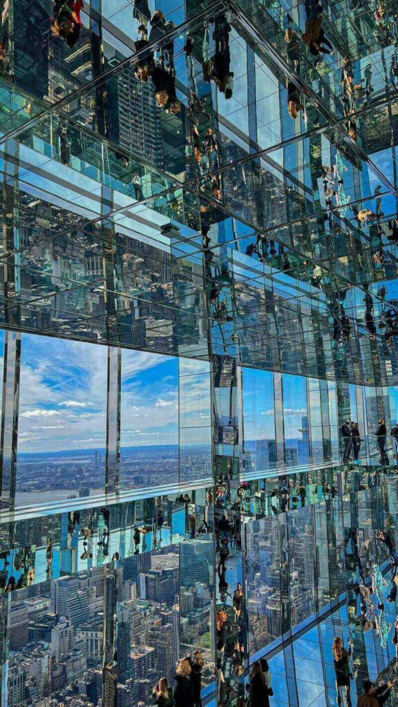 glass walls and floors of the Summit