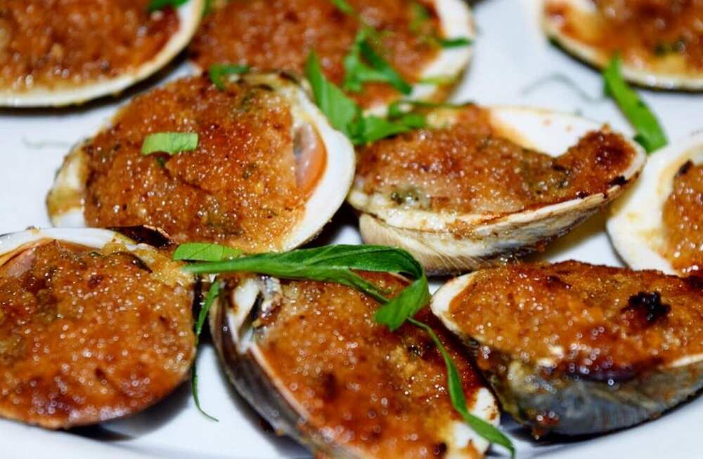 clams with tomato topping
