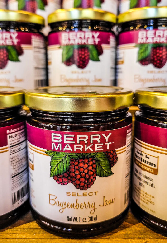 Jars of Boysenberry jam for sale