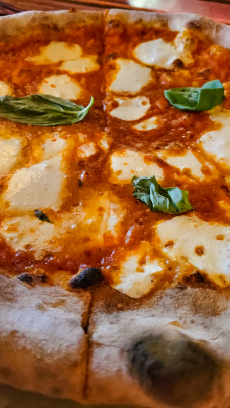 pizza with basil and mozzarella