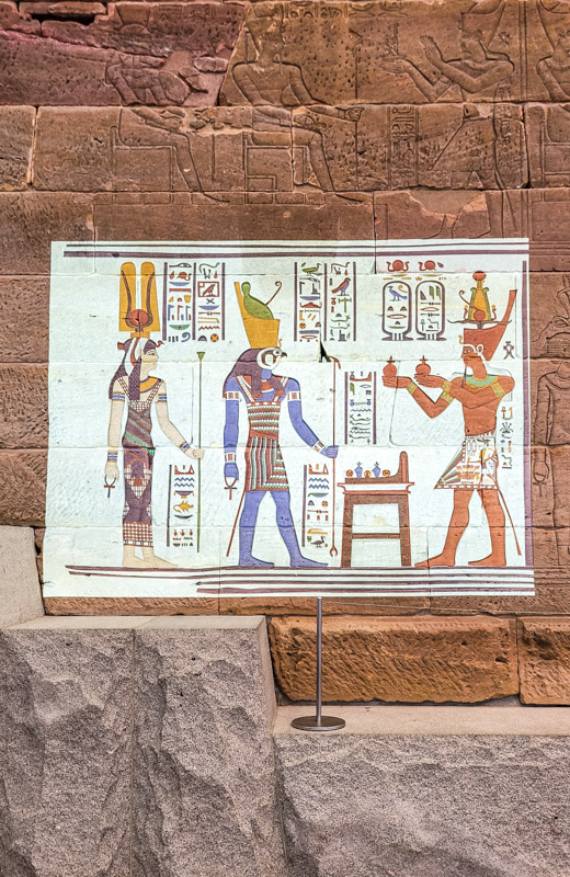 Egyptian paintings  on wall of temple at the met