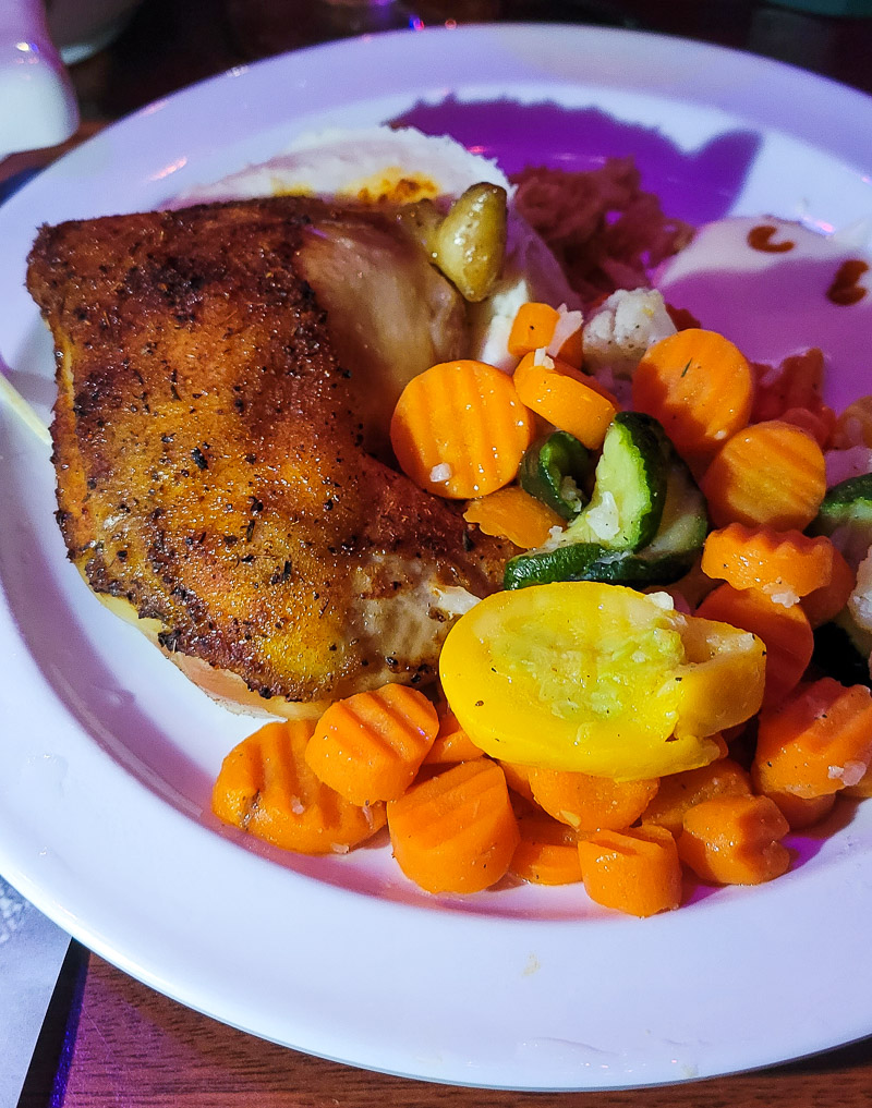 Plate of chicken and vegetables