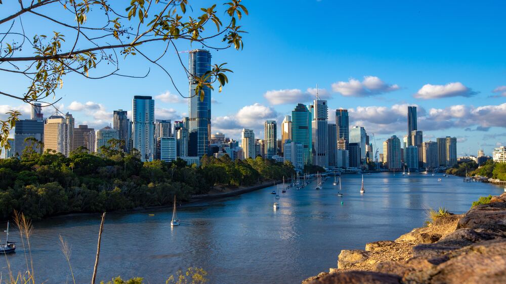 Brisbane river with skyline in background