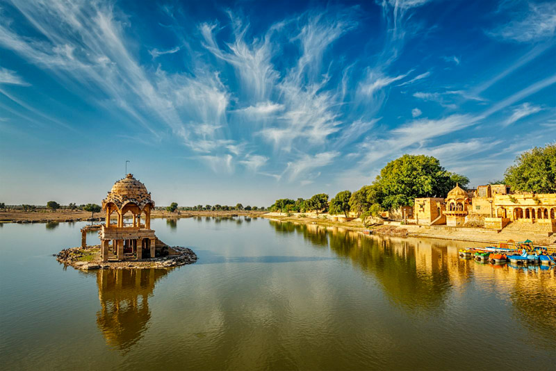 artificial lake. Jaisalmer, Rajasthan, India