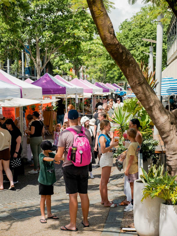People enjoying The Collective Markets at South Bank Parklands