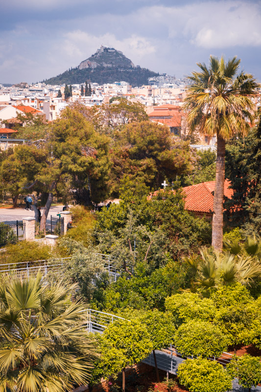 view of Mount Lycabettus with trees in front of it 