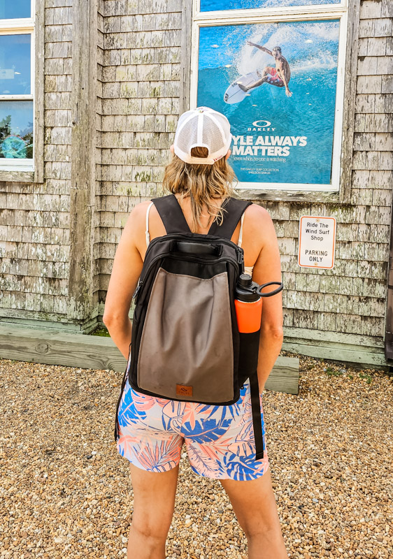 woman wearing driibe backpack