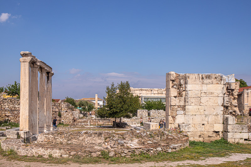 crumbling remains of hadrian's library spread out