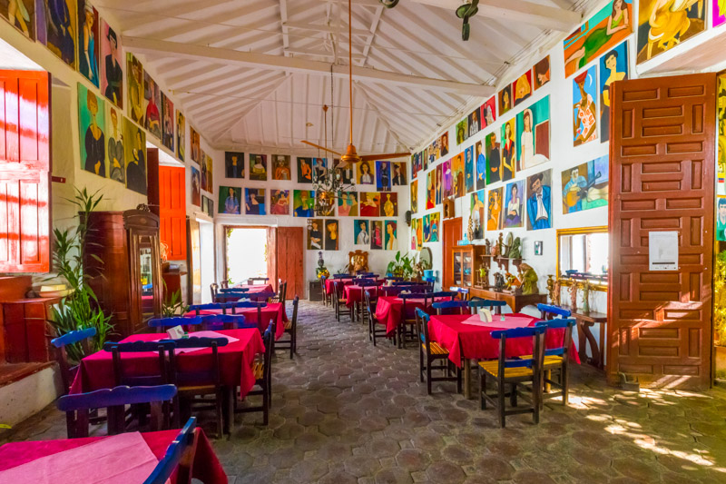 inside of the oldest restaurant in santa fe