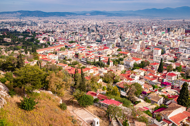 views of athens city from the acropolis