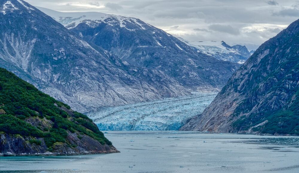 glacier heading inot river endicott arm alaska