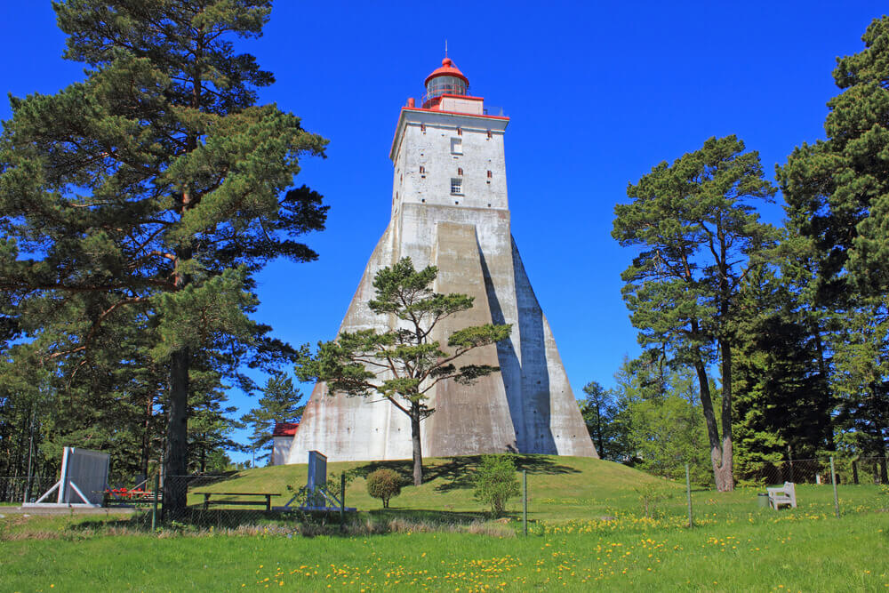 Kõpu Lighthouse with red domed roof