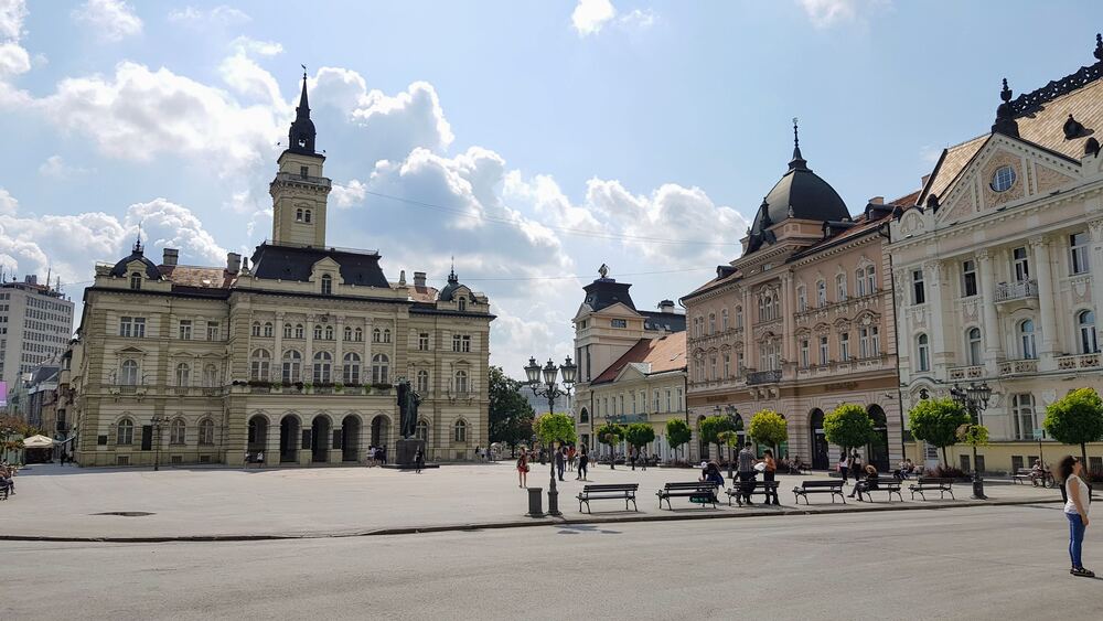 colorful square of Novi Sad