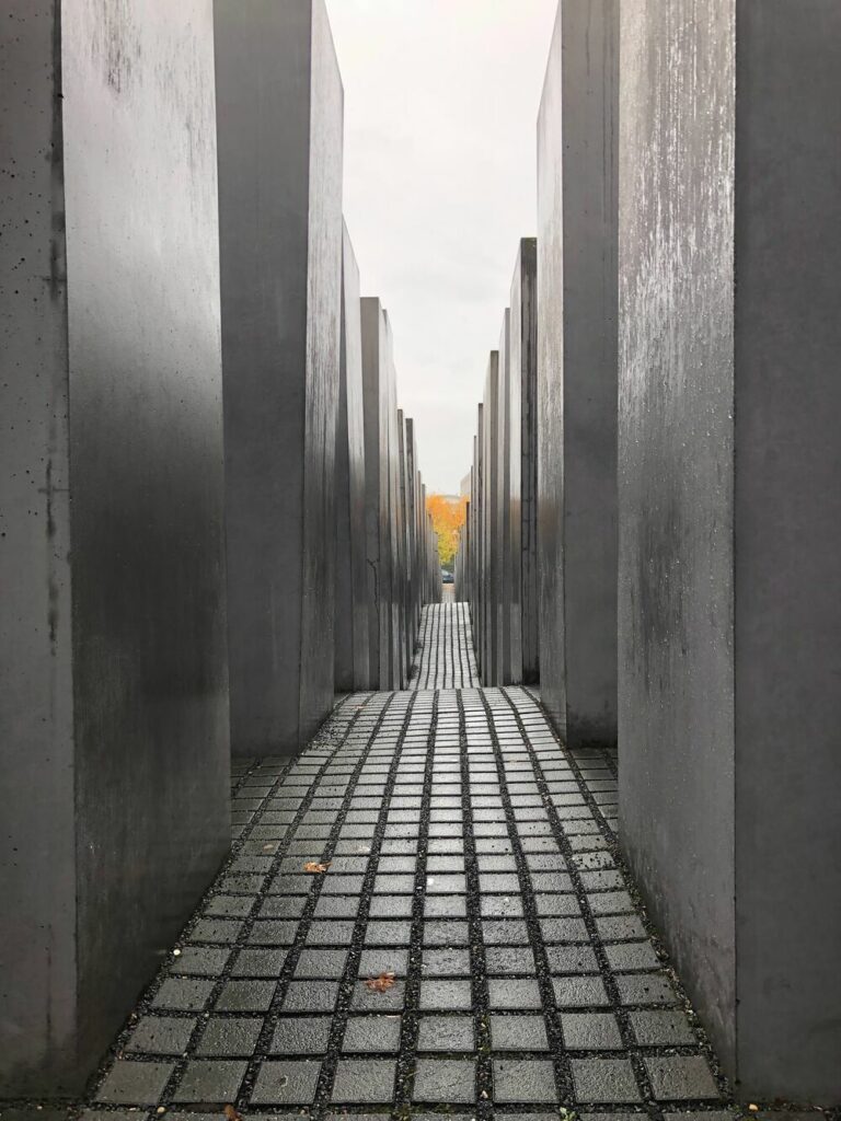 concrete columns of holocaust memorial